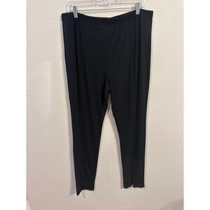 Shein Curve Black Dress Pants‎ High Waist Split Hem Plus Size 2XL